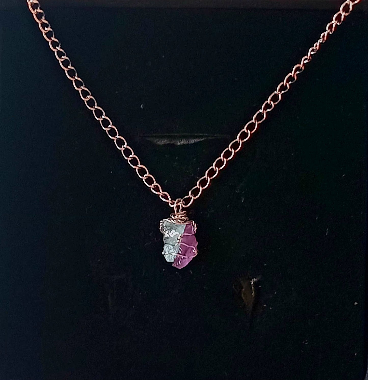 Amethyst + Aquamarine Mixed Pendant Necklaces, Stainless Steel