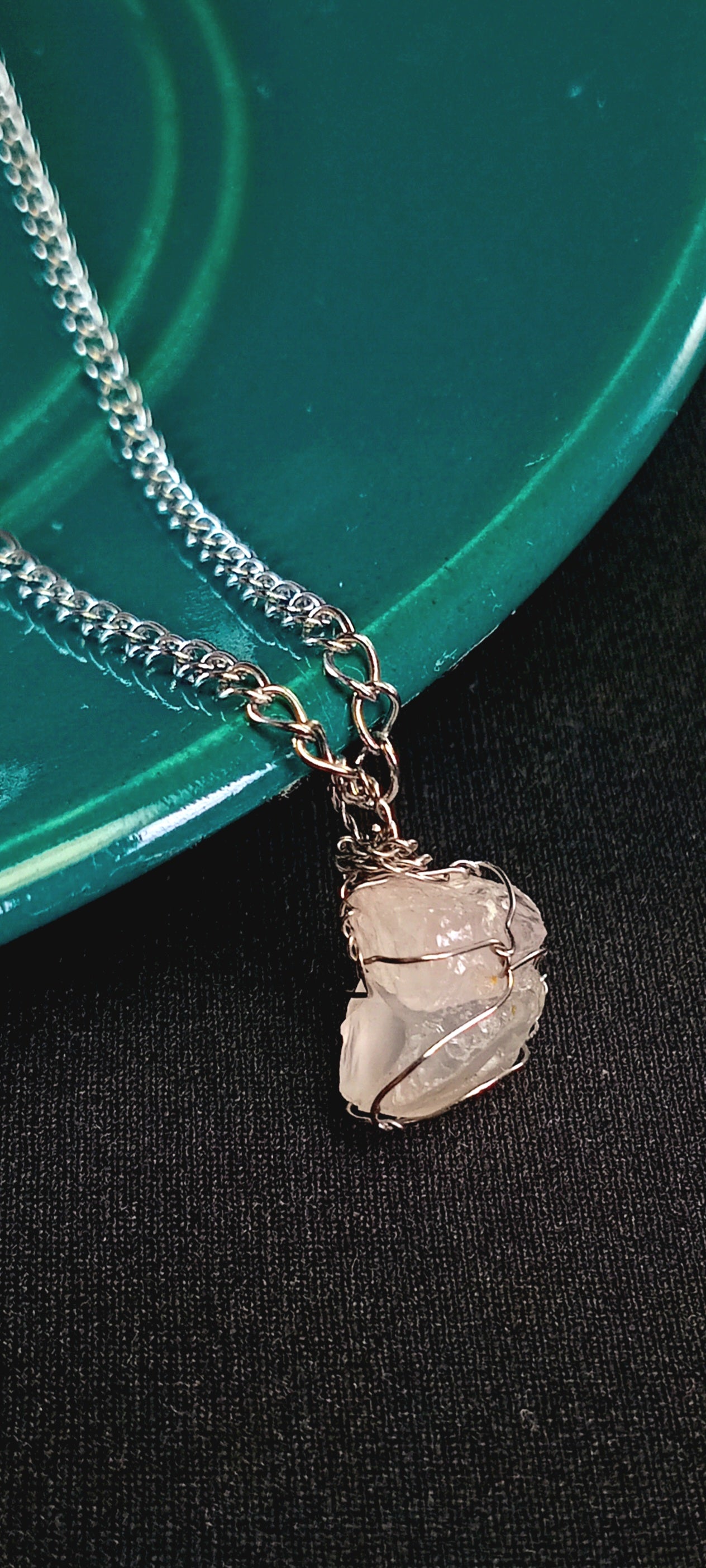 Rose Quartz + Moonstone Mixed Pendant Necklaces, Stainless Steel