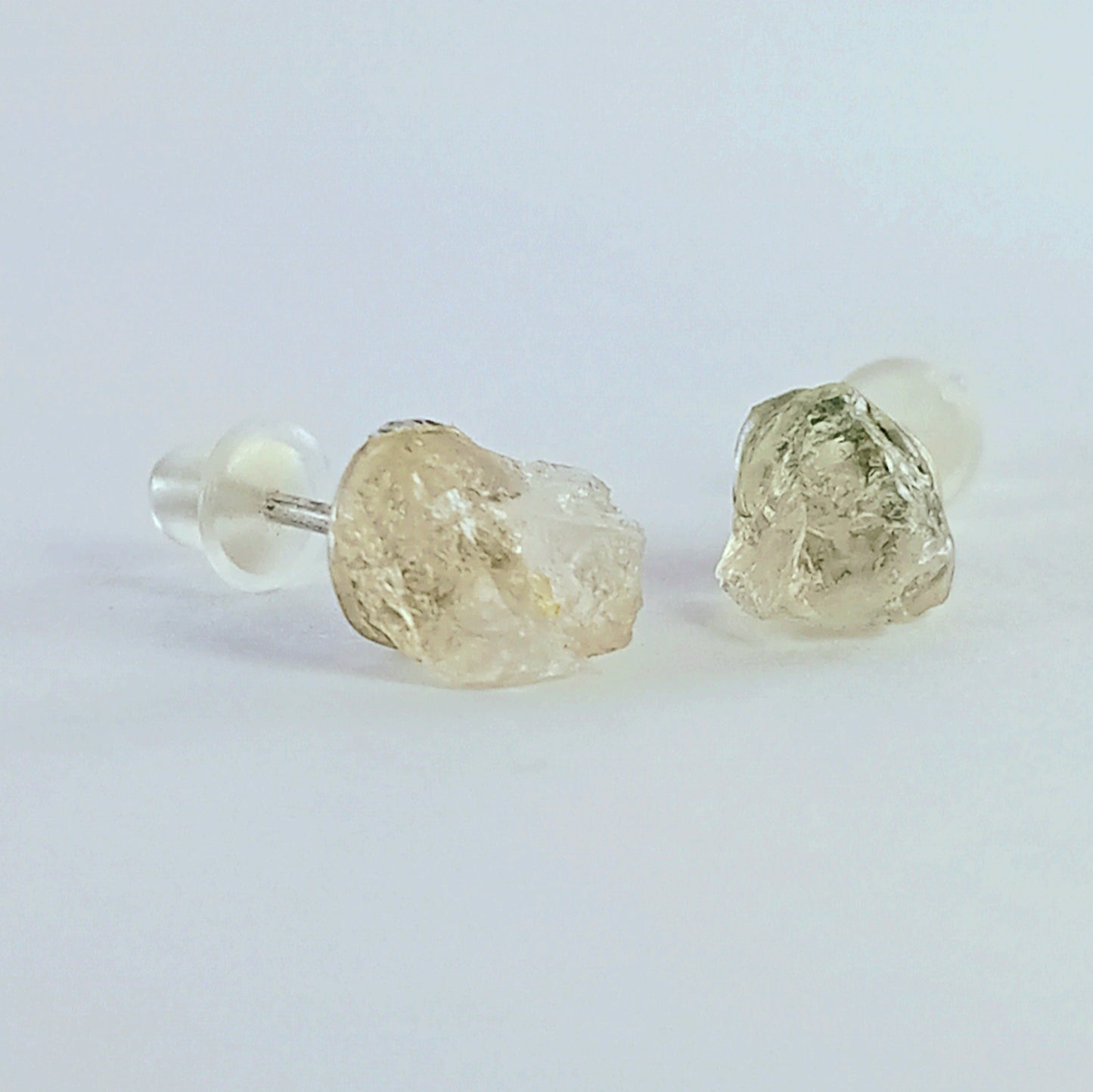 Natural Clear Quartz Stud Earrings
