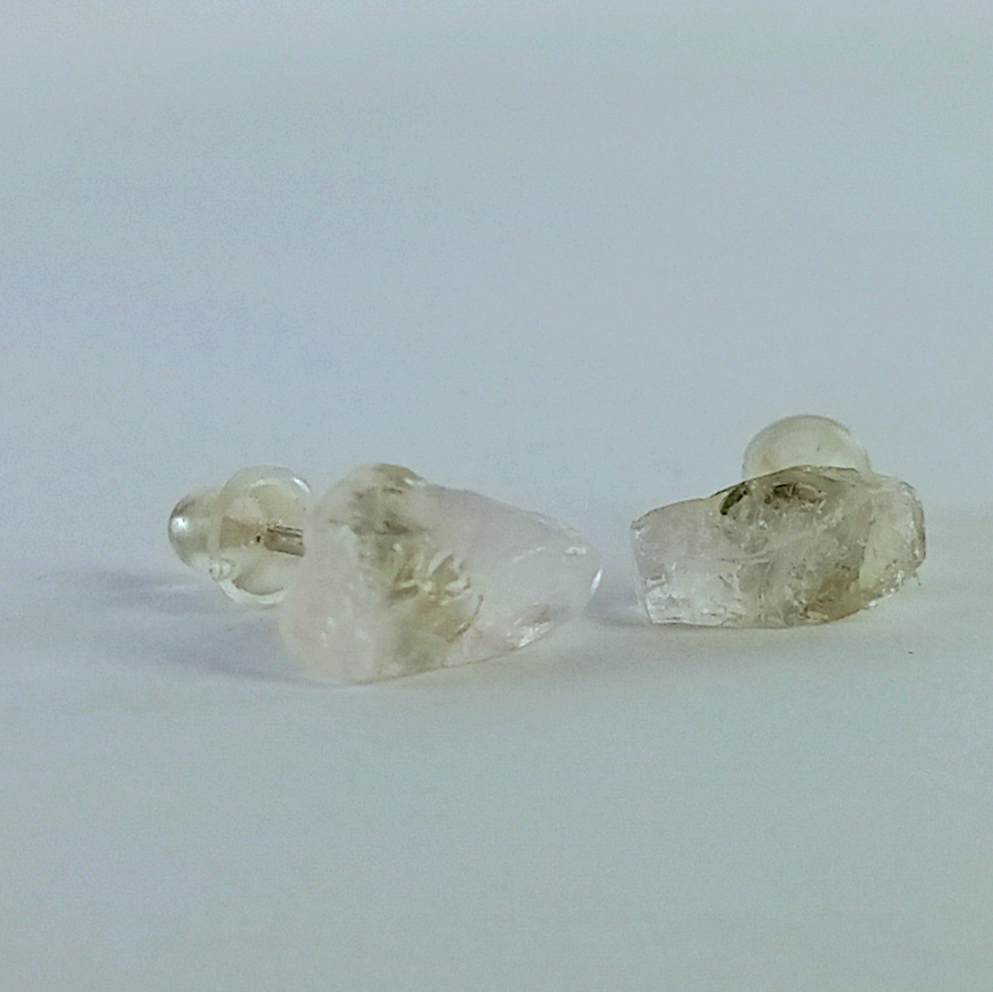 Natural Rose Quartz Stud Earrings