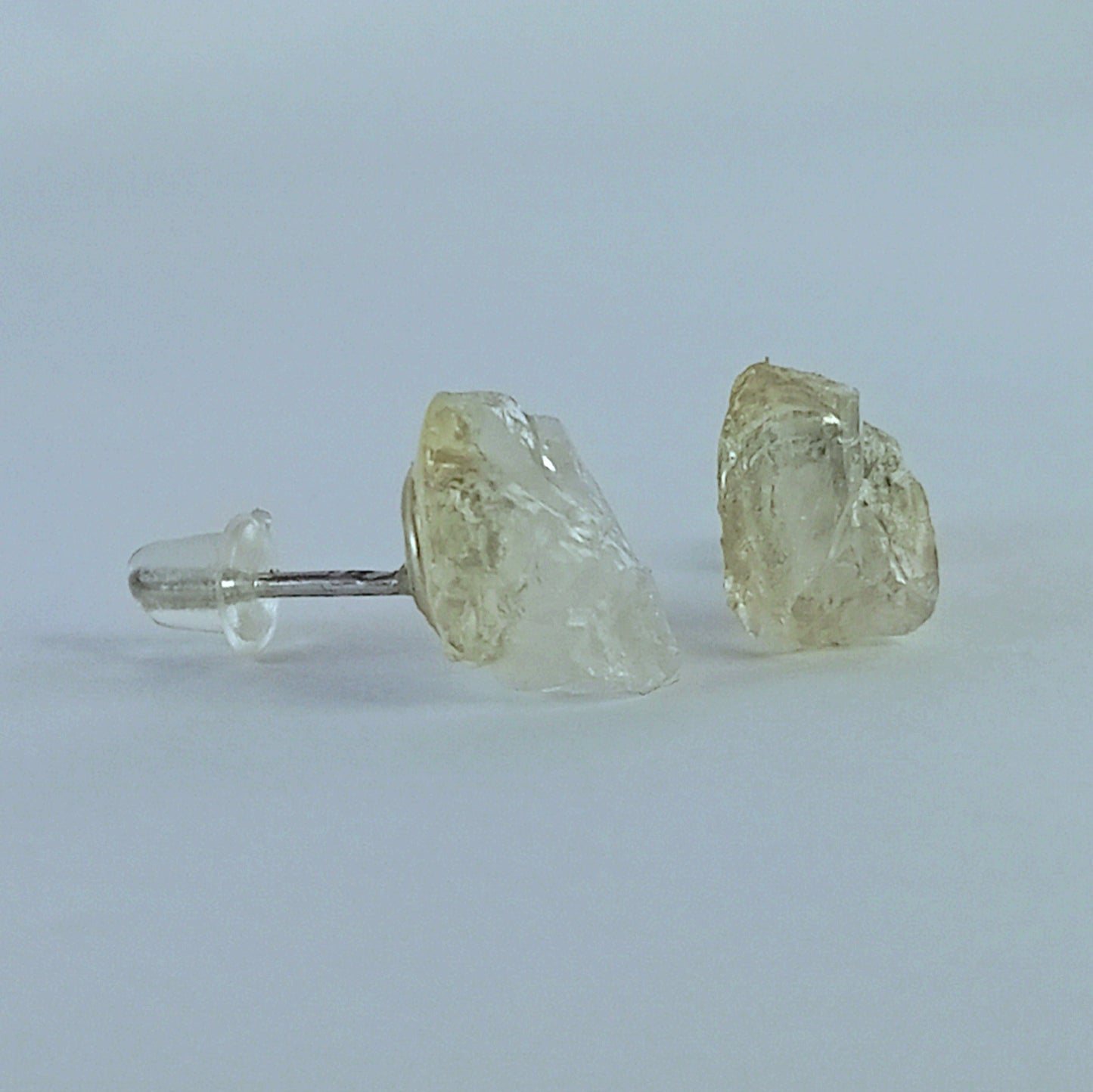 Natural Clear Quartz Stud Earrings