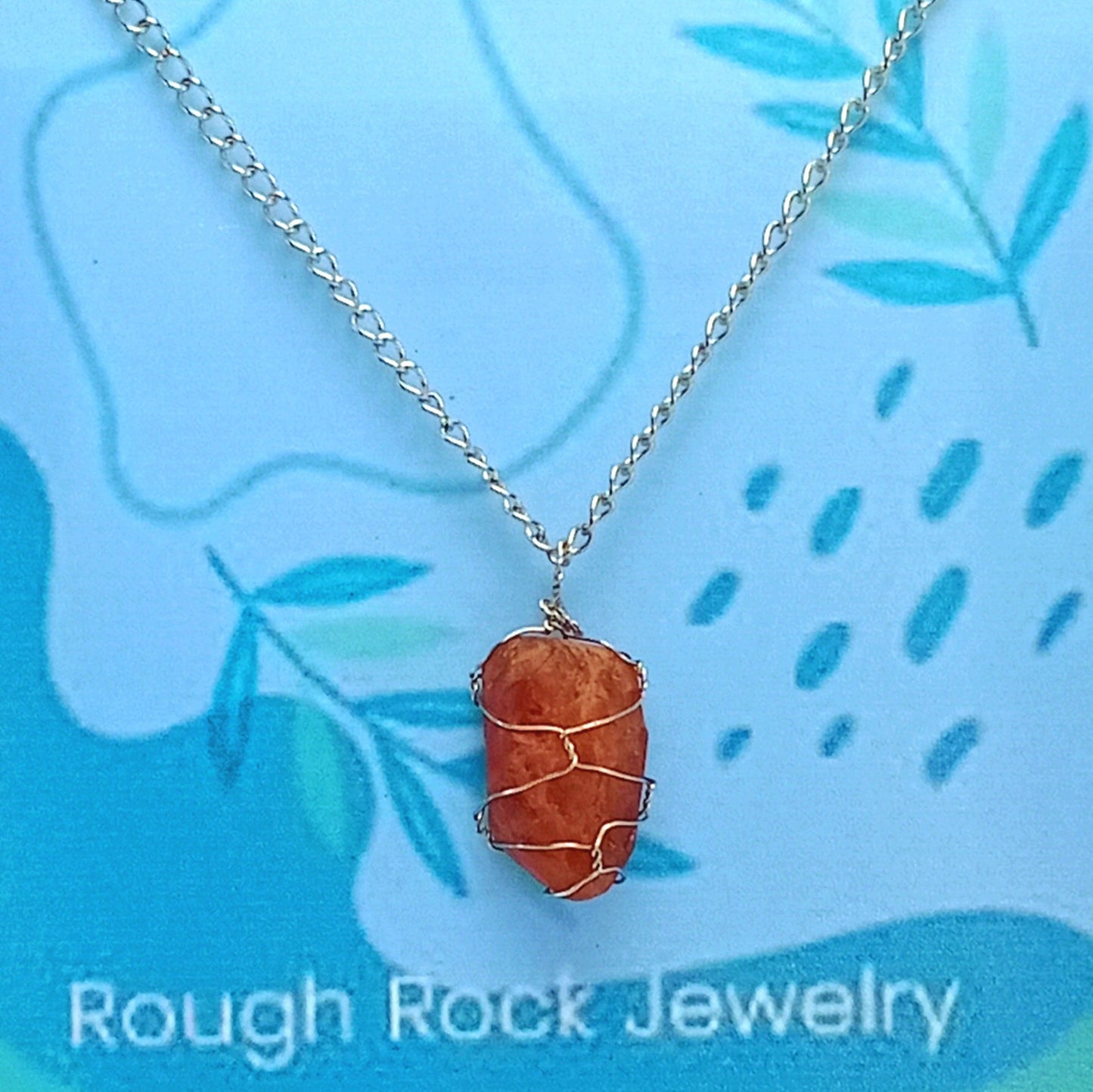 Garnet (Hessonite) Pendant Necklace with Stud Earrings, Stainless Steel