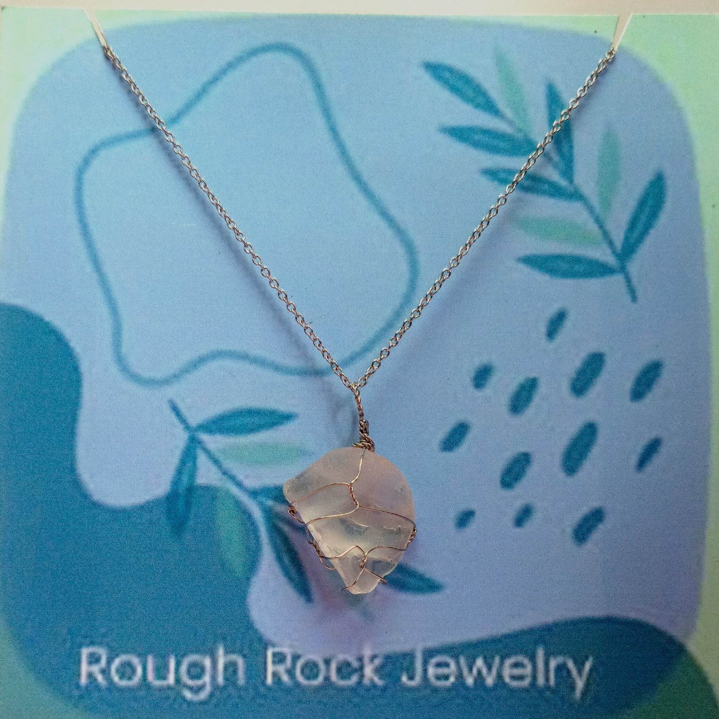 Rose Quartz Pendant Necklace, Stainless Steel