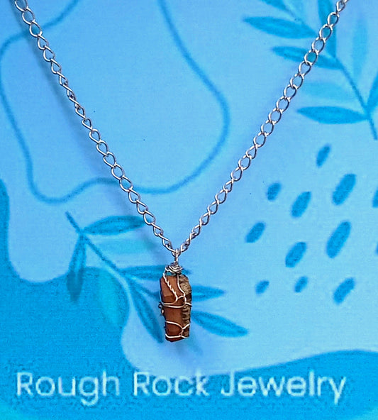 Tiger Eye Pendant Necklace, Stainless Steel