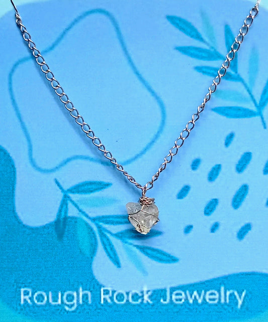Citrine Pendant Necklace, Stainless Steel