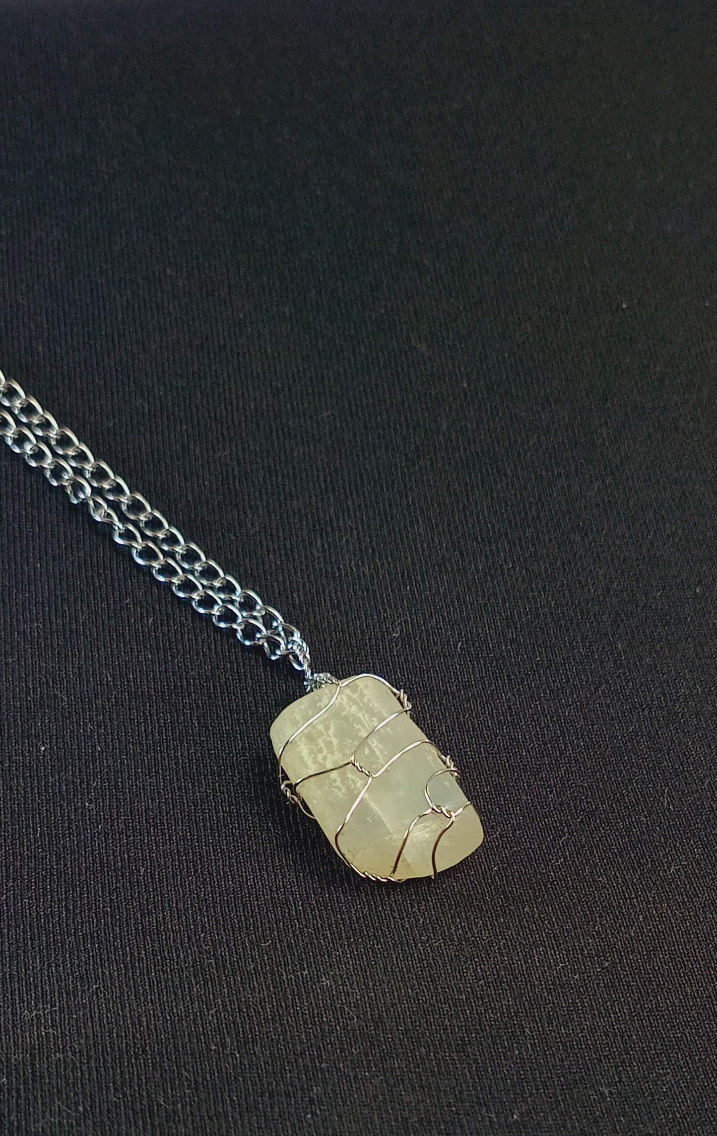 Moonstone Pendant Necklace, Stainless Steel