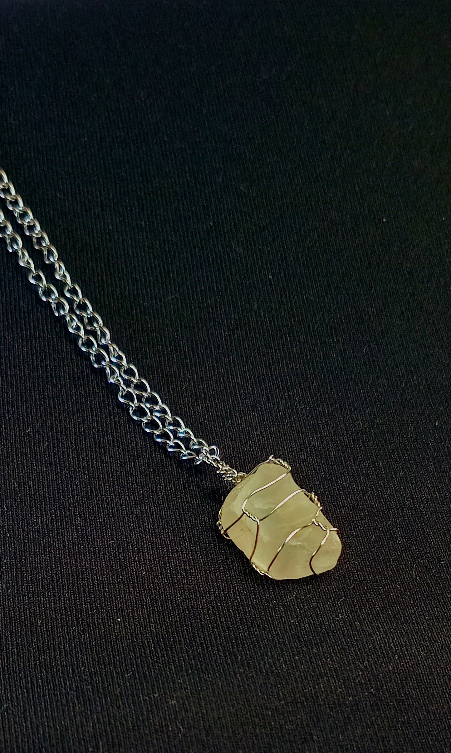 Moonstone Pendant Necklace, Stainless Steel