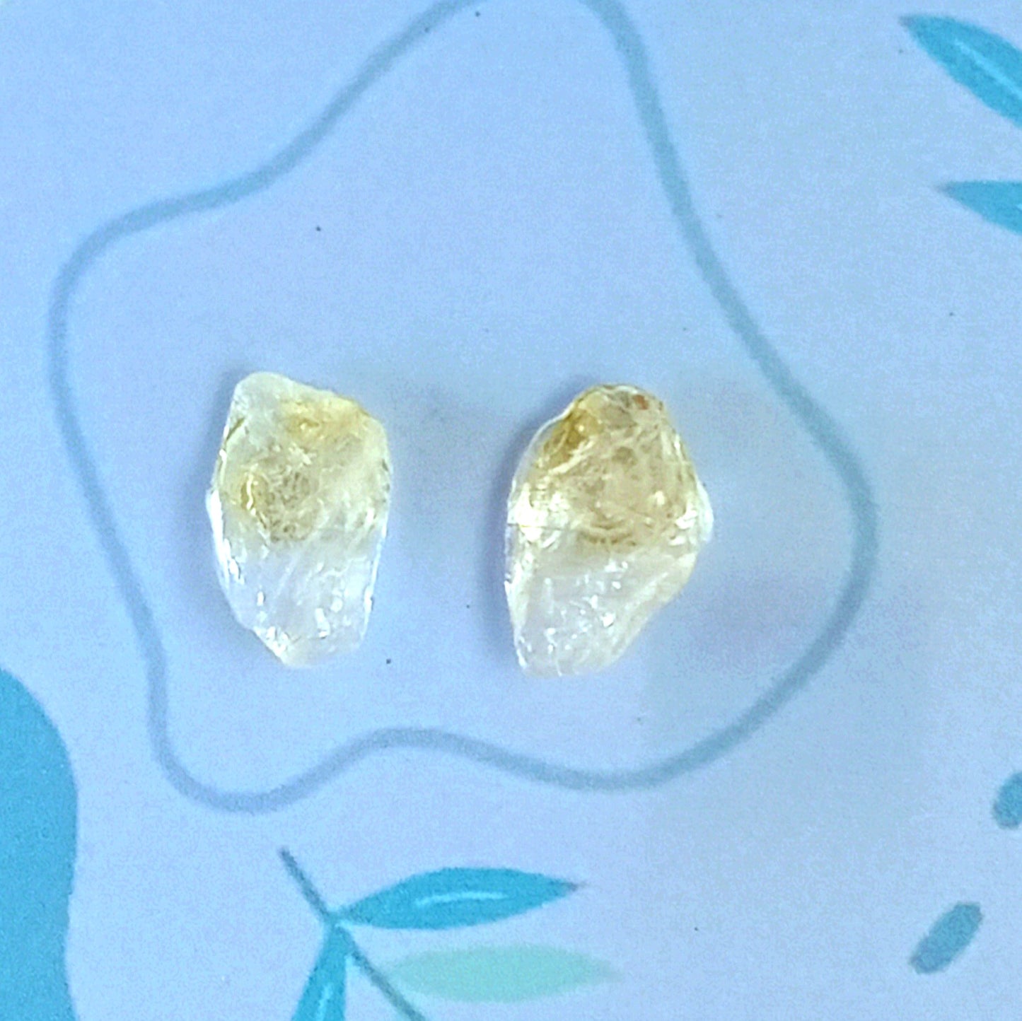 Natural Clear Quartz Stud Earrings