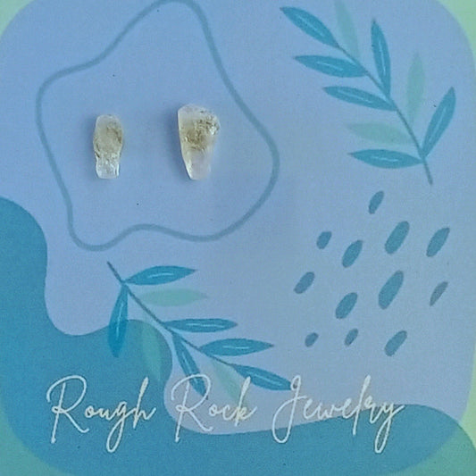 Natural Rose Quartz Stud Earrings