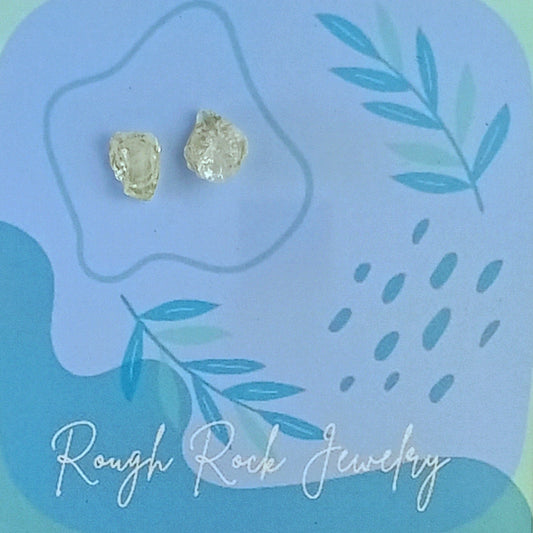 Natural Clear Quartz Stud Earrings