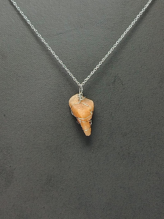 Sunstone Pendant Necklace, Stainless Steel