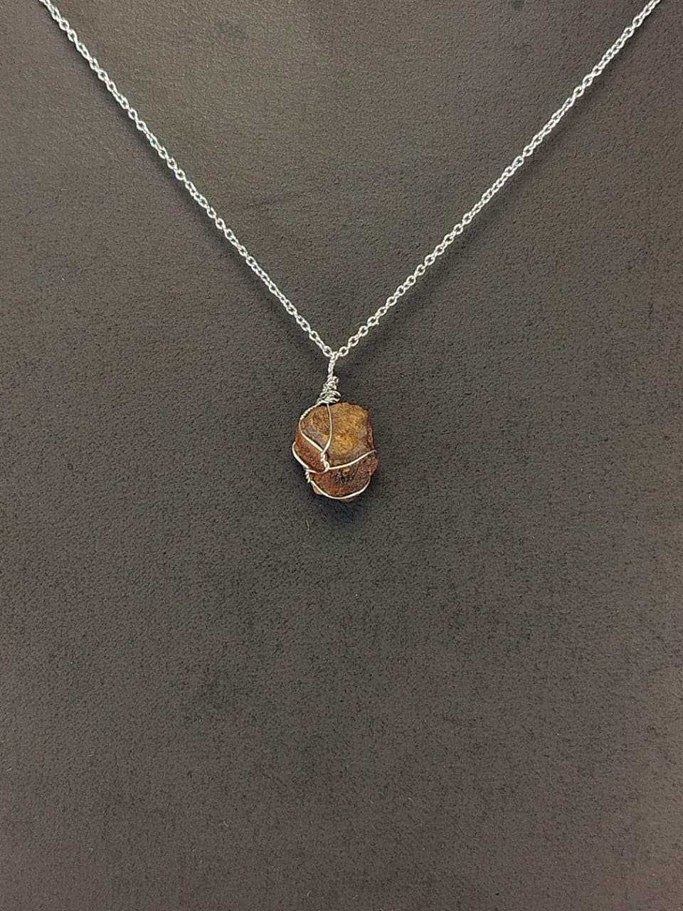 Tiger Eye Pendant Necklace, Stainless Steel