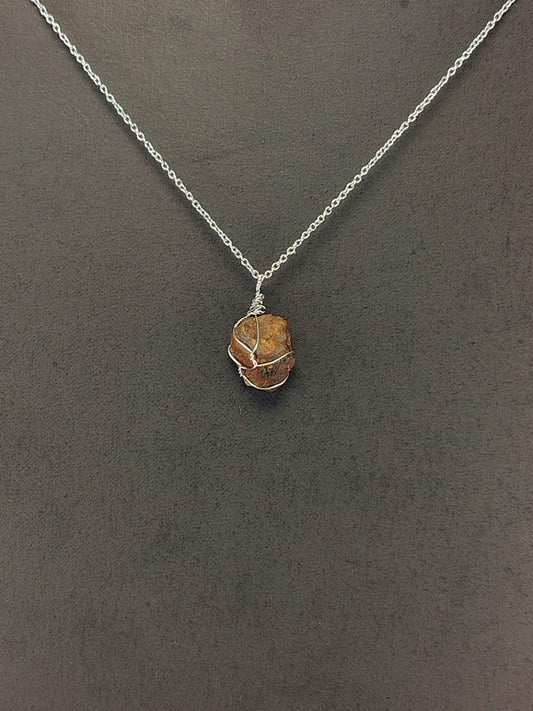 Tiger Eye Pendant Necklace, Stainless Steel