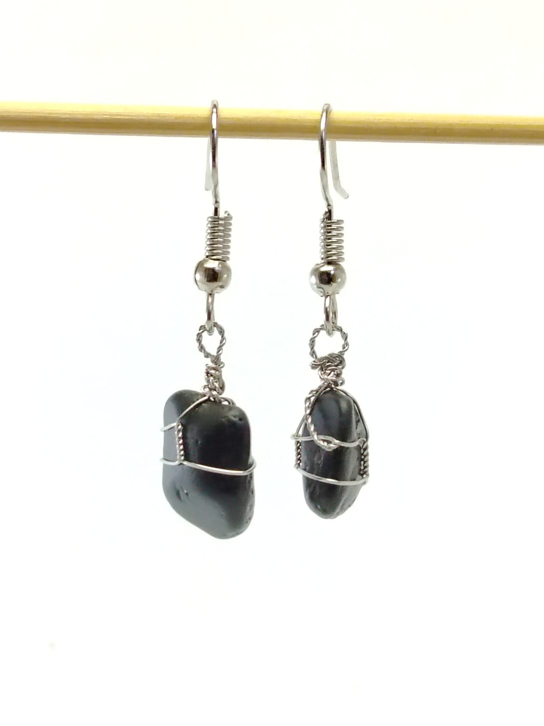 Black Tourmaline Dangle Earrings