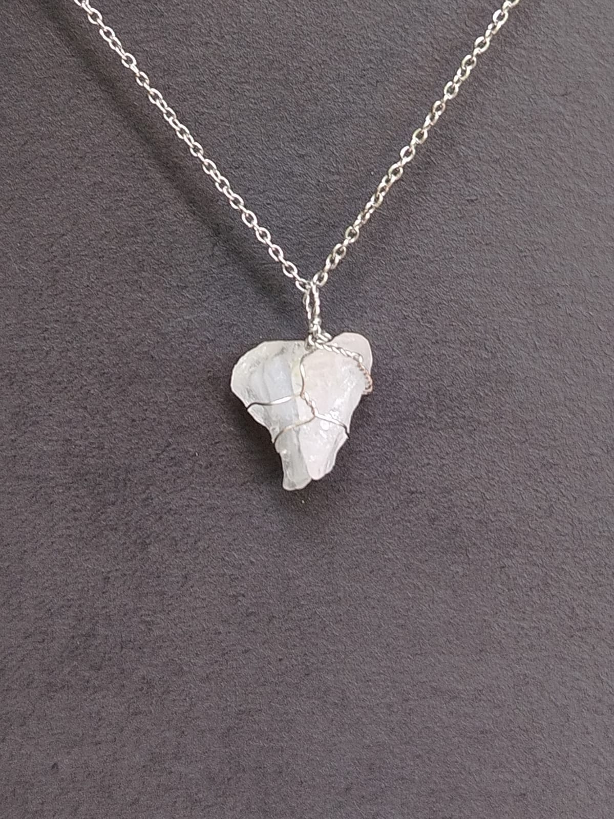Rose Quartz + Clear Quartz Mixed Pendant Necklaces, Stainless Steel