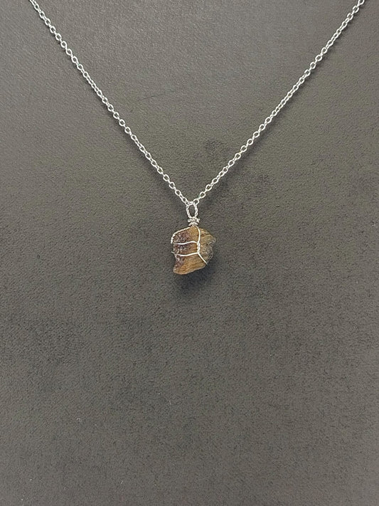 Tiger Eye Pendant Necklace, Stainless Steel